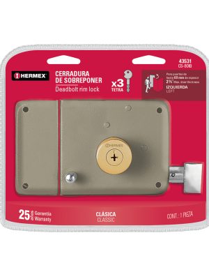 43529 - Cerradura sobreponer derecha clásica, llave tetra, blíster
