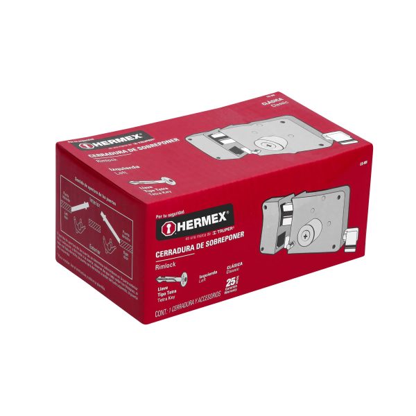 43530 - Cerradura sobreponer izquierda clásica, llave tetra, caja