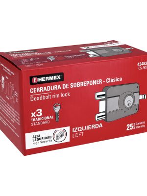 CS-90IE1.jpg 43483 - Cerradura sobreponer izq 2 barras clásica, llave tradicional