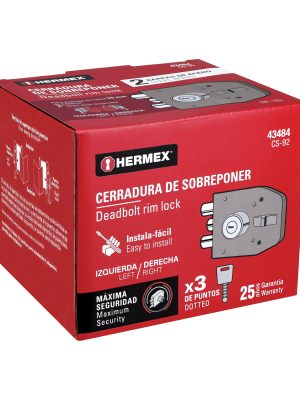 CS-92E1.jpg 43484 - Cerradura sobreponer 2 barras instalafácil, llave puntos
