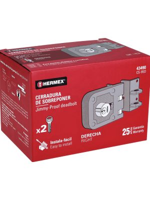 43490 - Cerradura sobreponer, puerta corrediza, instala-fácil, der.