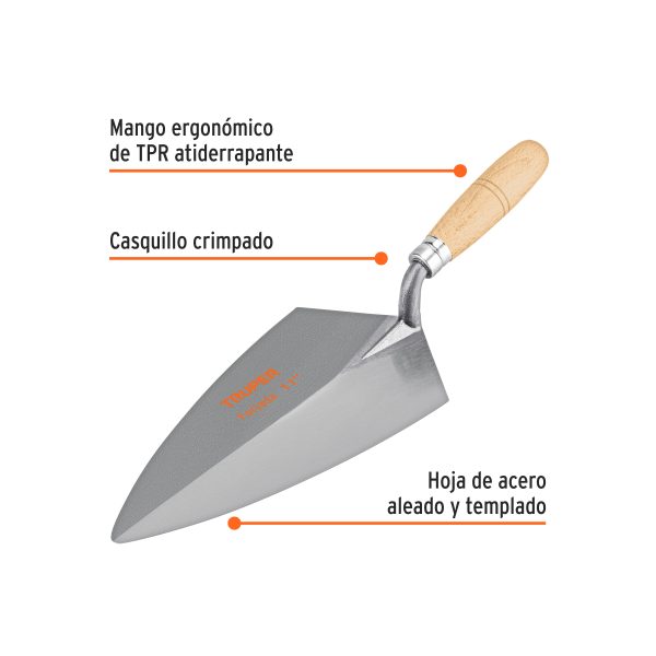 12993 - Cuchara para albañil 11' forjada tipo Filadelfia, TRUPER