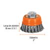 17529 - Carda copa 3' alambre trenzado grueso, eje 5/8'-11, Truper