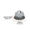 100852 - Carda copa 4' alambre trenzado fino, Multi-rosca, Truper