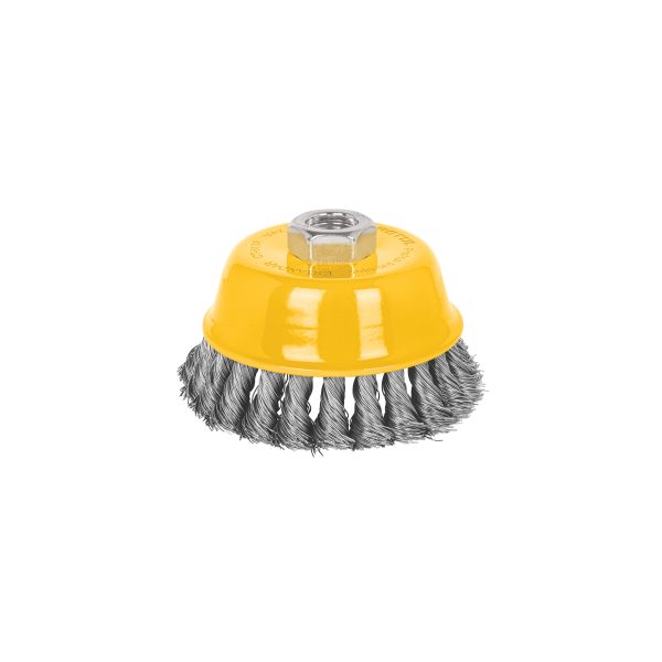 28258 - Carda copa 4' alambre trenzado fino, eje 5/8'-11, Pretul