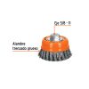 17531 - Carda copa 4' alambre trenzado grueso, eje 5/8'-11, Truper