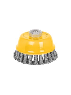 28259 - Carda copa 4' alambre trenzado grueso, eje 5/8'-11, Pretul