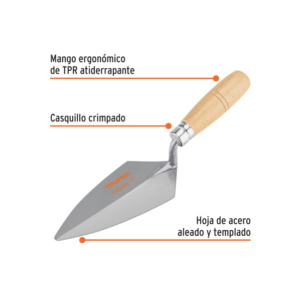 102614 - Cuchara para albañil 7' forjada tipo Filadelfia, TRUPER