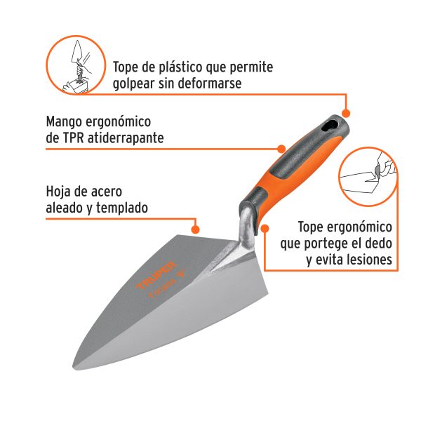 11231 - Cuchara para albañil 9' forjada tipo Filadelfia, mgo Comfort