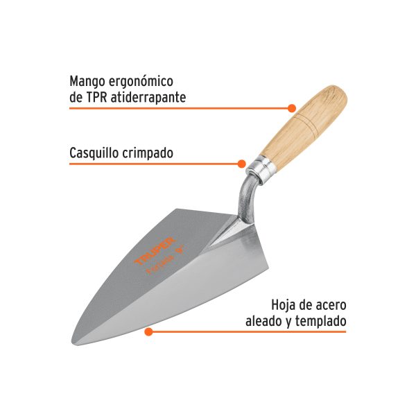 12991 - Cuchara para albañil 9' forjada tipo Filadelfia, TRUPER