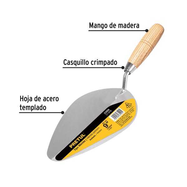 21059 - Cuchara para albañil 9' tipo Mérida, PRETUL