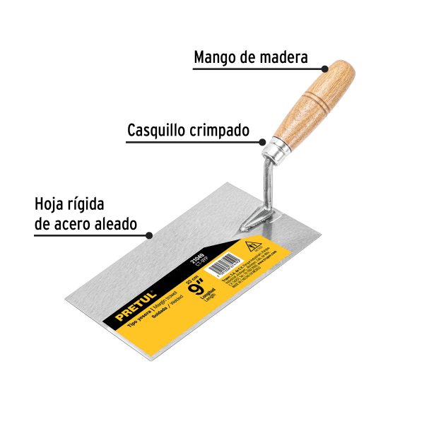 21049 - Cuchara para albañil 9' yesera, PRETUL