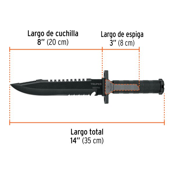 103711 - Cuchillo táctico de monte 8', TRUPER