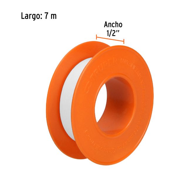 12520 - Cinta sella roscas 1/2' X 7 m de largo, uso general, Truper
