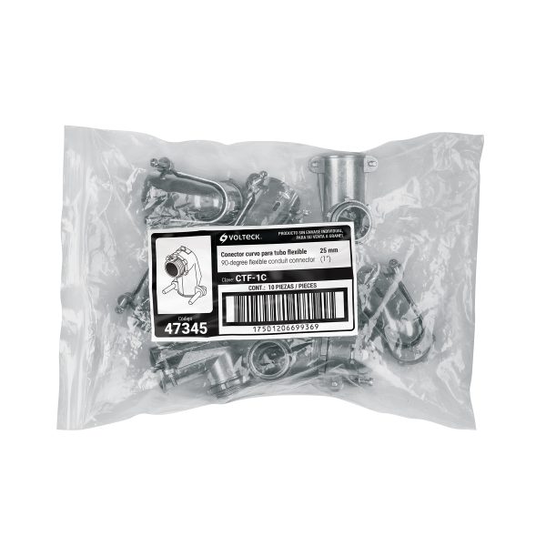 CTF-1CE1.jpg 47345 - Conector curvo 1' para tubo flexible metálico, Volteck
