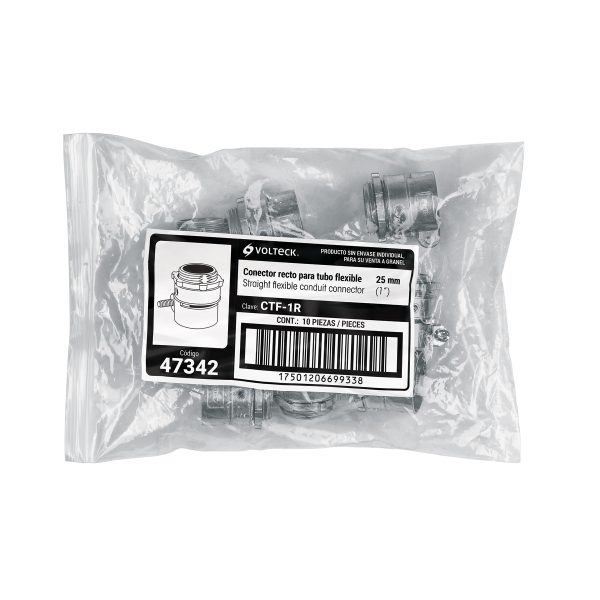 CTF-1RE1.jpg 47342 - Conector recto 1' para tubo flexible metálico, Volteck