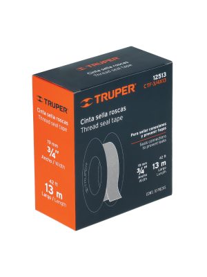 12513 - Cinta sella roscas 3/4' X 13 m de largo, uso general, Truper