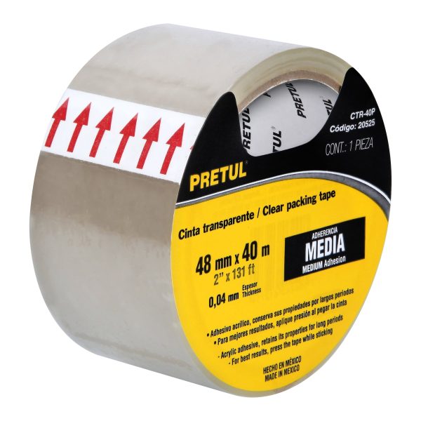 20525 - Cinta de empaque 48 mm x 40 m transparente, Pretul