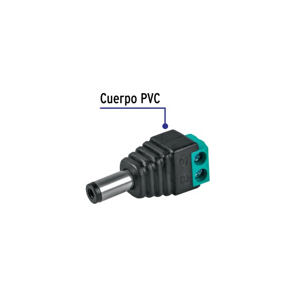49794 - Conector de energía para CCTV tipo macho, Volteck