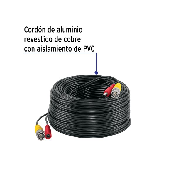 49792 - Cable Video y Energía Tipo Siamés CCTV, 30 metros, Volteck