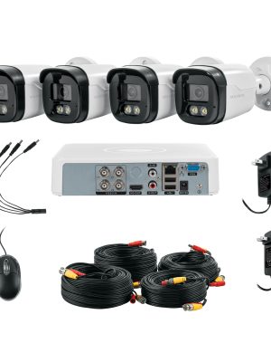 49586 - Kit video vigilancia, 4 canales, 4 cámaras, 5MP, Disco 1TB