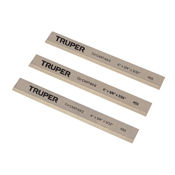 16919 - Cuchillas para canteadora CANT-6X-2, 3 pzs en caja, TRUPER