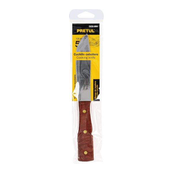 23075 - Cuchillo cebollero 5' mango de madera, Pretul