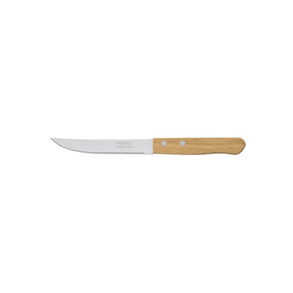 23083 - Cuchillo con sierra para asado 5' mango de madera, Pretul