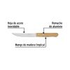 23083 - Cuchillo con sierra para asado 5' mango de madera, Pretul