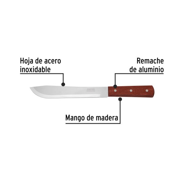 23078 - Cuchillo cebollero 8' mango de madera, Pretul