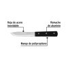 23084 - Cuchillo cebollero 5' mango de polipropileno, Pretul