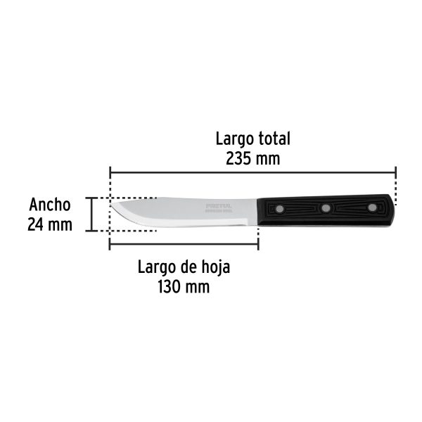 23084 - Cuchillo cebollero 5' mango de polipropileno, Pretul