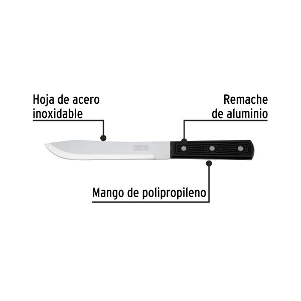 23086 - Cuchillo cebollero 7' mango de polipropileno, Pretul