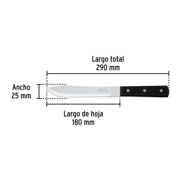 23086 - Cuchillo cebollero 7' mango de polipropileno, Pretul