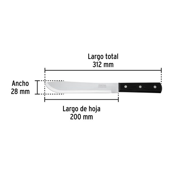 23087 - Cuchillo cebollero 8' mango de polipropileno, Pretul