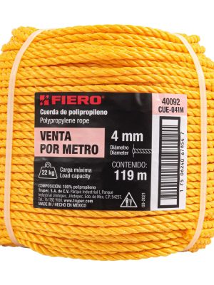 CUE-041ME1.jpg 40092 - Metro de cuerda amarilla de polipropileno 4 mm, rollo 119m
