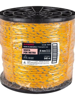 CUE-08ME1.jpg 40176 - Metro de cuerda amarilla de polipropileno 8mm, carrete 640m