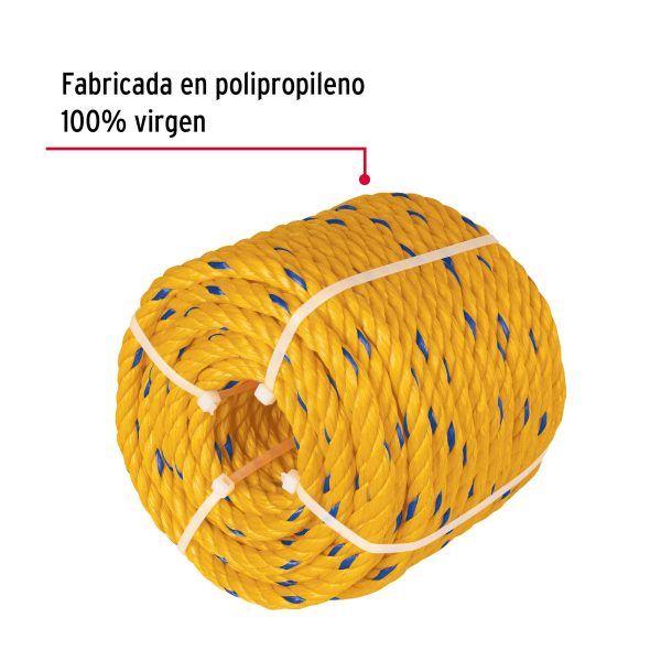 40186 - Kilo de cuerda amarilla de polipropileno 10 mm, rollo 1kg
