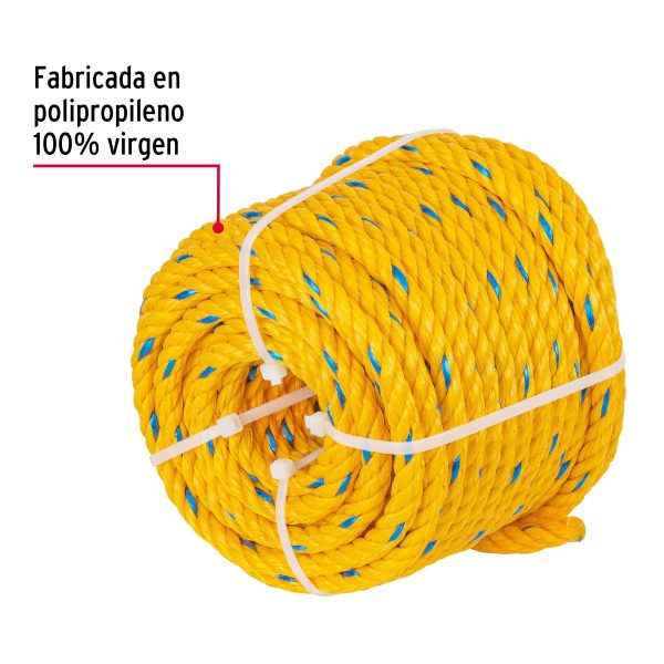 40095 - Metro de cuerda amarilla de polipropileno 10 mm, rollo 22m