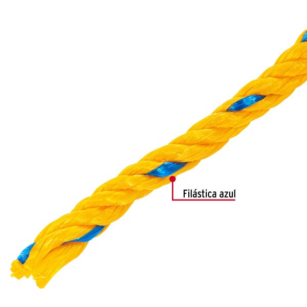 40965 - Madeja de cuerda amarilla de polipropileno 10mm, 8m, FIERO