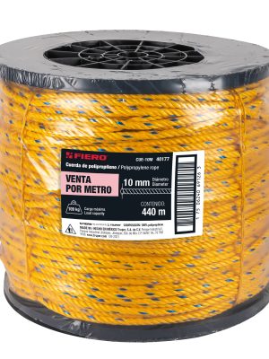 40177 - Metro de cuerda amarilla de polipropileno 10mm, carrete 440m