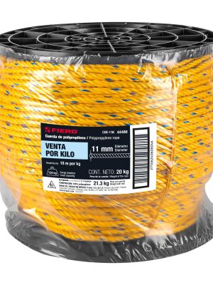 CUE-11KE1.jpg 44488 - Kilo de cuerda amarilla de polipropileno 11mm, carrete 20kg