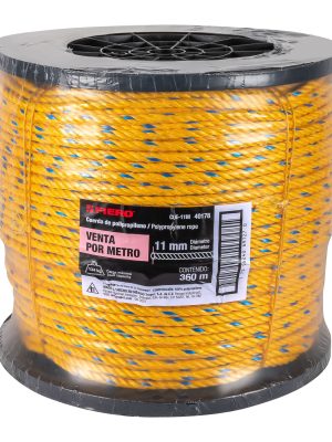 40178 - Metro de cuerda amarilla de polipropileno 11mm, carrete 360m