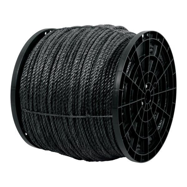 40766 - Kilo de cuerda negra de polipropileno 11 mm, carrete 20kg
