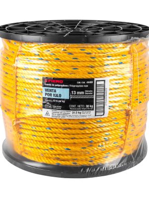 44489 - Kilo de cuerda amarilla de polipropileno 13mm, carrete 30kg