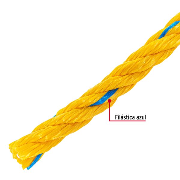 40957 - Kilo de cuerda amarilla de polipropileno 16mm, rollo 1kg