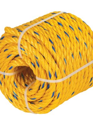 40993 - Metro cuerda amarilla de polipropileno 16mm, rollo 9m