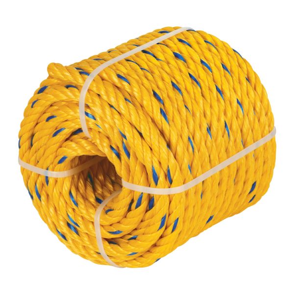 40993 - Metro cuerda amarilla de polipropileno 16mm, rollo 9m