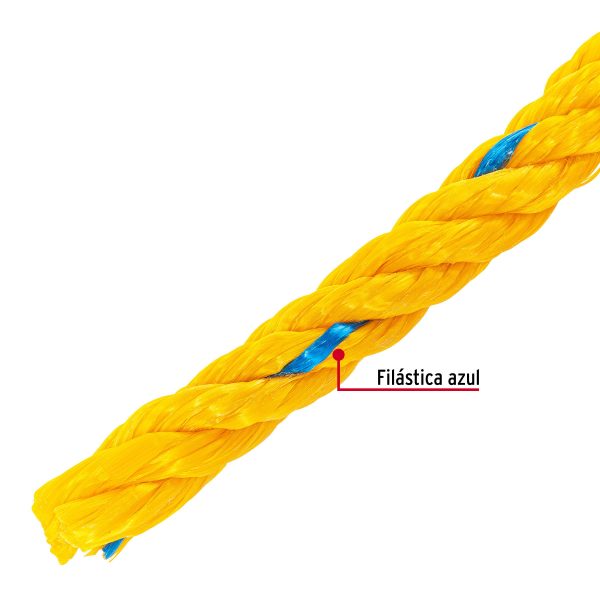 40993 - Metro cuerda amarilla de polipropileno 16mm, rollo 9m