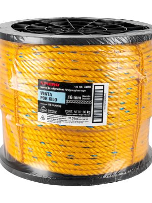 44490 - Kilo de cuerda amarilla de polipropileno 16mm, carrete 30kg